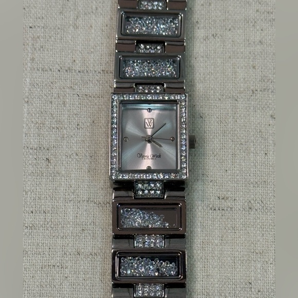 Victoria Wieck Beverly Hills Stainess Steel Watch with Floating Crystals - Picture 3 of 6